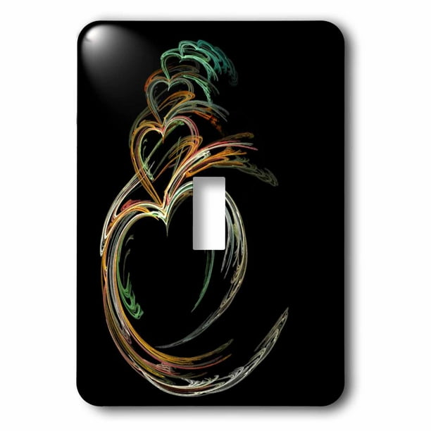3dRose lsp_6473_1 Digital Art Hearts Single Toggle Switch Multicolor 
